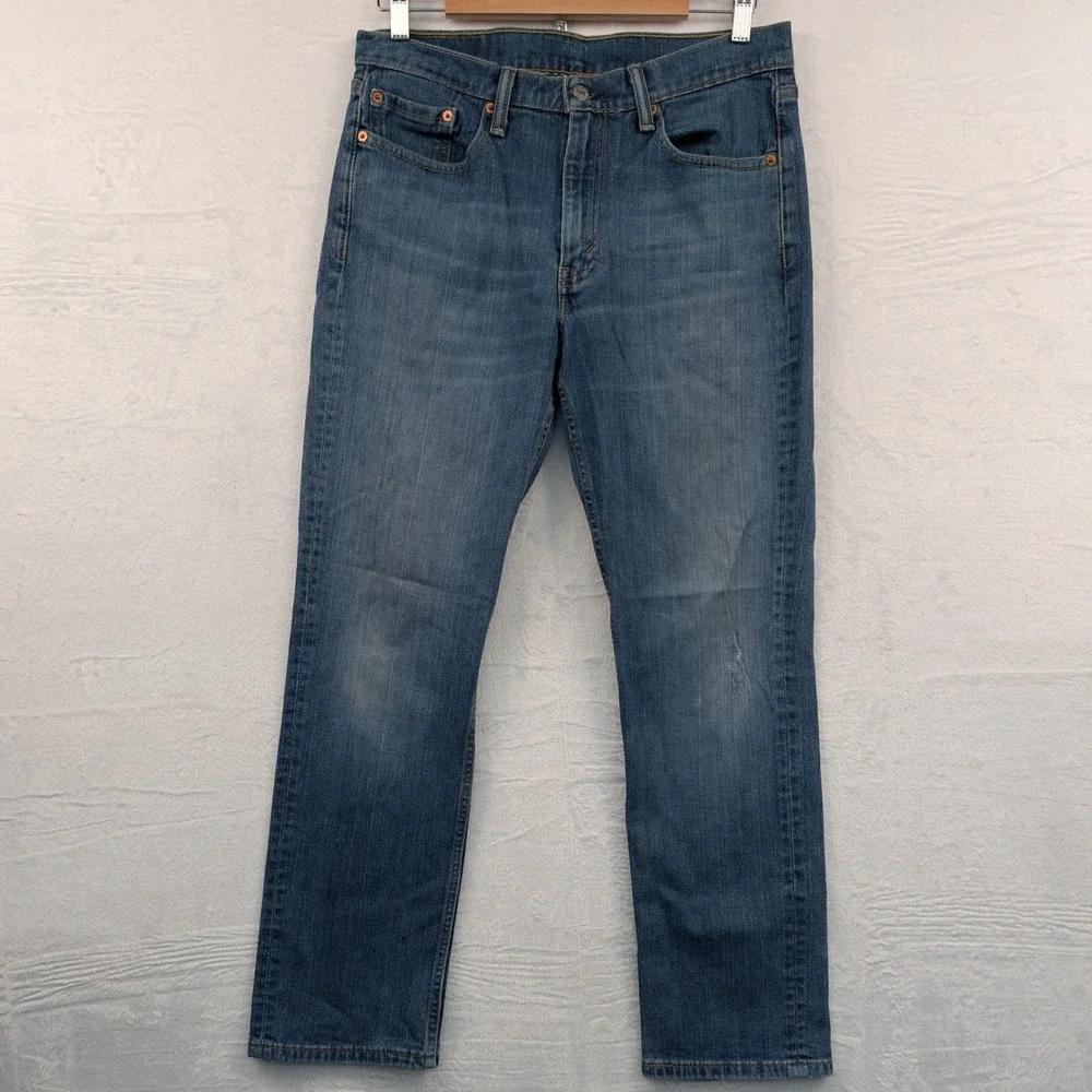 Levi's 514 Jeans Men's 32x30 Blue Straight Stretch Button Fly Workwear Red Tab
